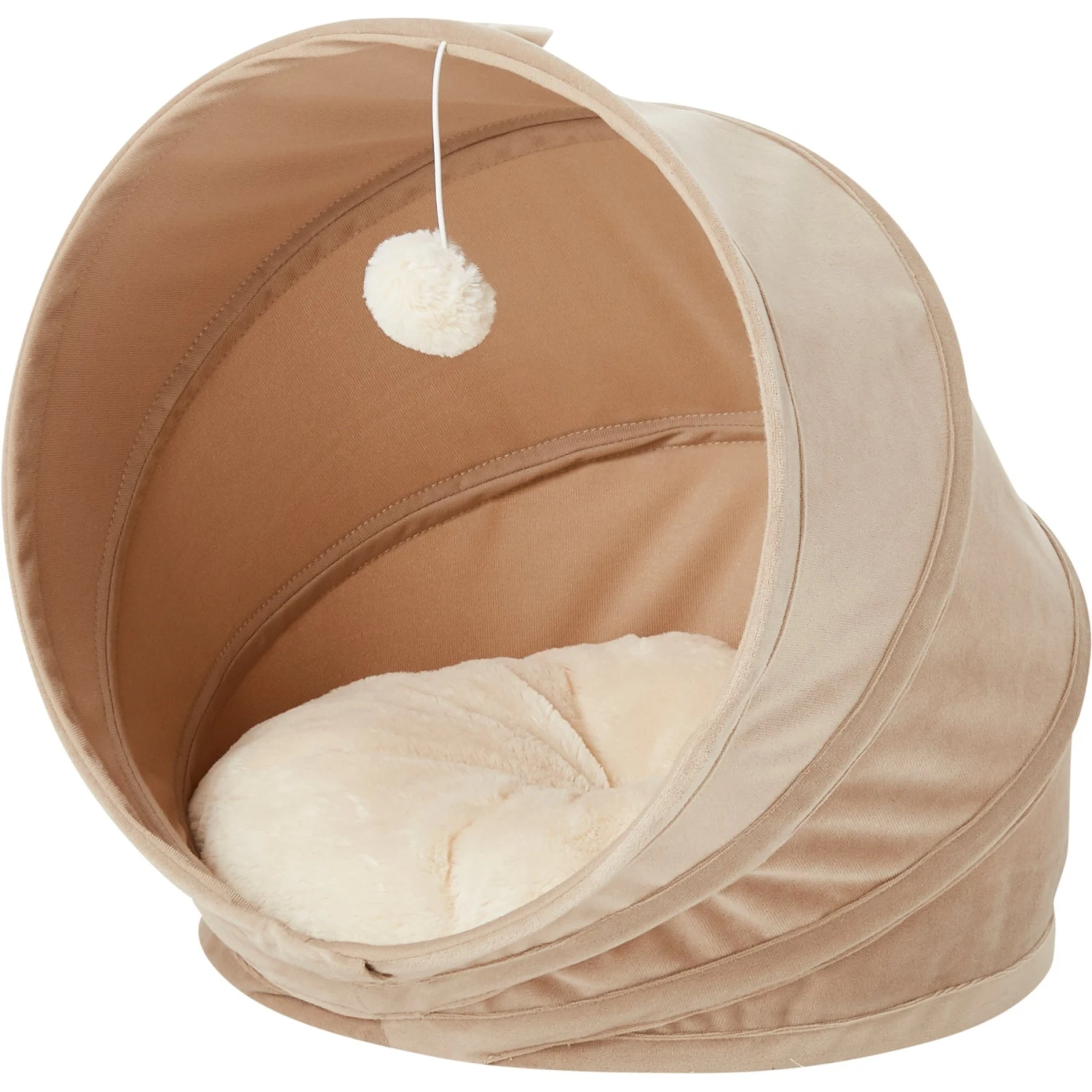 Frisco Foldable Canopy Cat Bed, Sandy Beige 4 Frisco Foldable Canopy Cat Bed, Sandy Beige - Image 2
