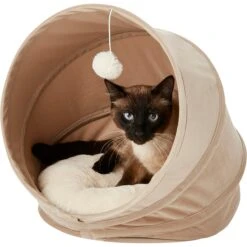 Frisco Foldable Canopy Cat Bed, Sandy Beige 11 Frisco Foldable Canopy Cat Bed, Sandy Beige -Pet Cat Store 140164 PT4. AC SS1800 V1565383626