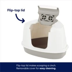 Frisco Flip Top Hooded Corner Cat Litter Box, Large, 21-in -Pet Cat Store 155656 PT2. AC SS1800 V1675279988