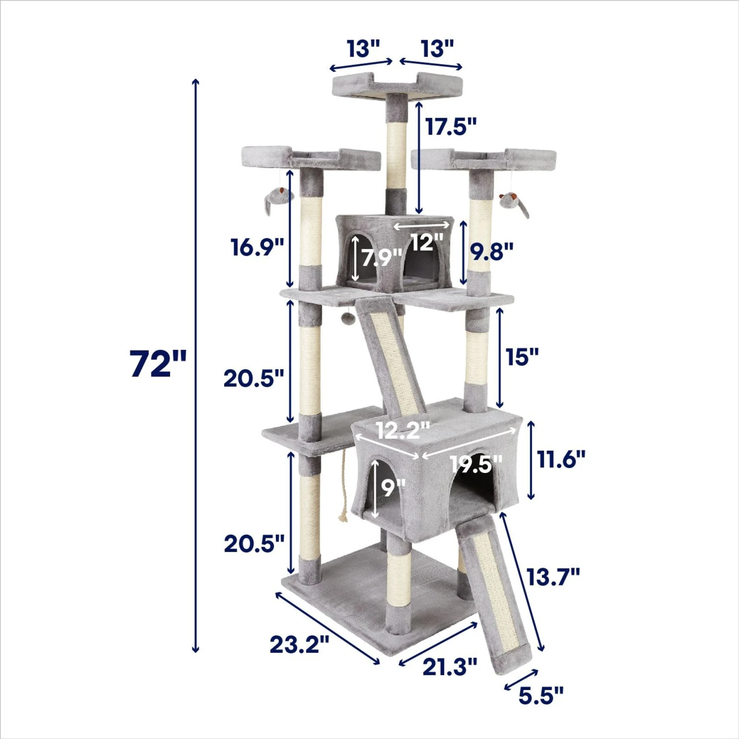 Frisco 72-in Faux Fur Cat Tree & Condo 4 Frisco 72-in Faux Fur Cat Tree & Condo - Image 2