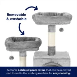 Frisco 61-in Faux Fur Cat Tree & Condo -Pet Cat Store 180395 PT2. AC SS1800 V1667228731