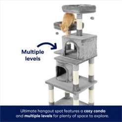 Frisco 61-in Faux Fur Cat Tree & Condo -Pet Cat Store 180395 PT3. AC SS1800 V1667227420