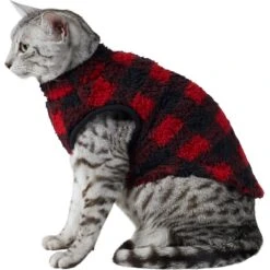 Frisco Ultra Lightweight Plaid Dog & Cat Fleece Vest -Pet Cat Store 224280 PT2. AC SS1800 V1599496583