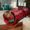 Frisco Holiday Buffalo Plaid Foldable Play Tunnel Cat Toy With Catnip -Pet Cat Store 228549 MAIN. AC SS1800 V1632776567