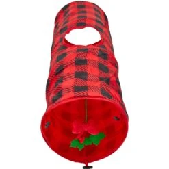 Frisco Holiday Buffalo Plaid Foldable Play Tunnel Cat Toy With Catnip -Pet Cat Store 228549 PT2. AC SS1800 V1632774784