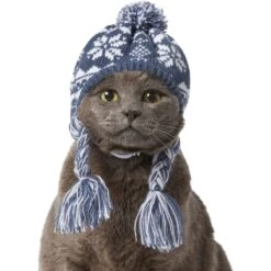 Frisco Fair Isle Dog & Cat Knitted Hat, Navy -Pet Cat Store 228800 PT2. AC SS1800 V1671133431