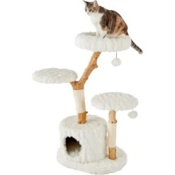 Frisco Natural Wood Modern Cat Tree With Toy, Ivory, Large 10 Frisco Natural Wood Modern Cat Tree With Toy, Ivory, Large -Pet Cat Store 236563 PT2. AC SS1800 V1615987336
