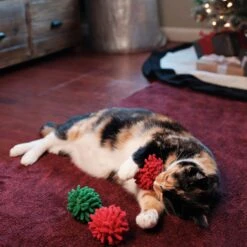 Frisco Holiday Moppy Ball Cat Toy With Catnip, 3 Count -Pet Cat Store 244935 PT2. AC SS1800 V1602172003