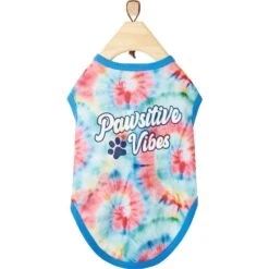 Frisco Pawsitive Vibes Tiedye Print Dog & Cat T-Shirt