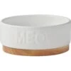 Frisco Round Meow Non-skid Ceramic Cat Bowl With Wood Base -Pet Cat Store 256078 MAIN. AC SS1800 V1615299727