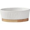Frisco Oval Meow Non-skid Ceramic Cat Bowl With Wood Base 2 Frisco Oval Meow Non-skid Ceramic Cat Bowl With Wood Base -Pet Cat Store 256080 MAIN. AC SS1800 V1615300007
