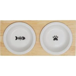 Frisco Double Elevated Cat Bowl With Wood Stand -Pet Cat Store 256082 PT4. AC SS1800 V1615313792