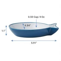 Frisco Fish Shaped Non-skid Ceramic Cat Dish -Pet Cat Store 256109 PT2. AC SS1800 V1616697170