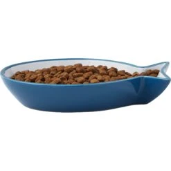 Frisco Fish Shaped Non-skid Ceramic Cat Dish -Pet Cat Store 256109 PT4. AC SS1800 V1617196291