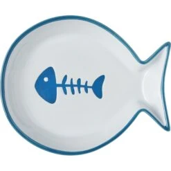Frisco Fish Shaped Non-skid Ceramic Cat Dish -Pet Cat Store 256109 PT5. AC SS1800 V1617196903