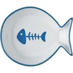 Frisco Fish Shaped Non-skid Ceramic Cat Bowl -Pet Cat Store 256111 PT4. AC SS1800 V1616522607