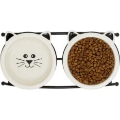 Frisco Cat Face Non-skid Elevated Double Ceramic Cat Bowl -Pet Cat Store 256113 PT5. AC SS1800 V1615311146