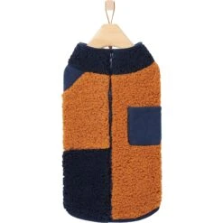 Frisco Lightweight Colorblock Dog & Cat Zippered Sherpa Fleece Vest, Blue/Brown -Pet Cat Store 268191 PT4. AC SS1800 V1628823178