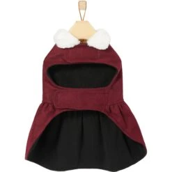 Frisco Mediumweight Pom Pom Bow Dog & Cat Peacoat Dress, Red -Pet Cat Store 268200 PT5. AC SS1800 V1628824051