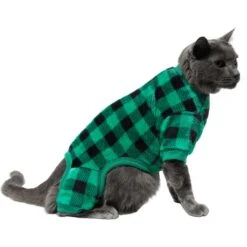 Frisco Dog & Cat Cozy Plush Fleece PJs, Green Plaid 12 Frisco Dog & Cat Cozy Plush Fleece PJs, Green Plaid -Pet Cat Store 268517 PT3. AC SS1800 V1637718134