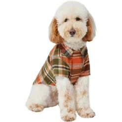 Frisco Orange & Olive Plaid Dog & Cat Flannel Shirt -Pet Cat Store 268612 PT2. AC SS1800 V1637682457