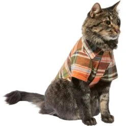Frisco Orange & Olive Plaid Dog & Cat Flannel Shirt -Pet Cat Store 268612 PT3. AC SS1800 V1637659314