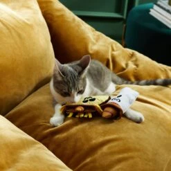 Frisco Halloween Fiesta Ghost & Taco Plush Cat Toy With Catnip, 2 Count -Pet Cat Store 270319 PT3. AC SS1800 V1624824867