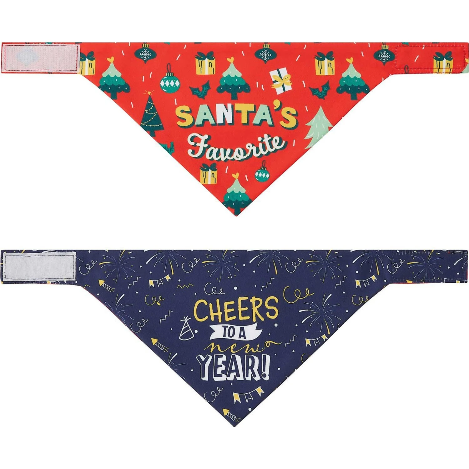 Frisco Santa's Favorite & Cheers To The New Year Dog & Cat Reversible Bandana 7 Frisco Santa's Favorite & Cheers To The New Year Dog & Cat Reversible Bandana - Image 5