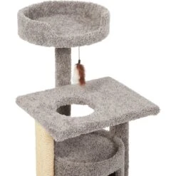Frisco 37-in Real Carpet Cat Tree With Condo, Grey -Pet Cat Store 282755 PT3. AC SS1800 V1621949298