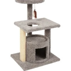 Frisco 37-in Real Carpet Cat Tree With Condo, Grey -Pet Cat Store 282755 PT4. AC SS1800 V1621949342