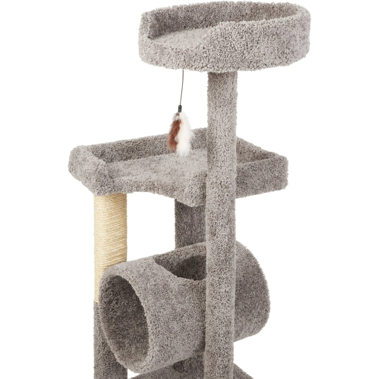 Frisco 54-in Real Carpet Cat Tree With Tunnel And Square Perches 5 Frisco 54-in Real Carpet Cat Tree With Tunnel And Square Perches - Image 3