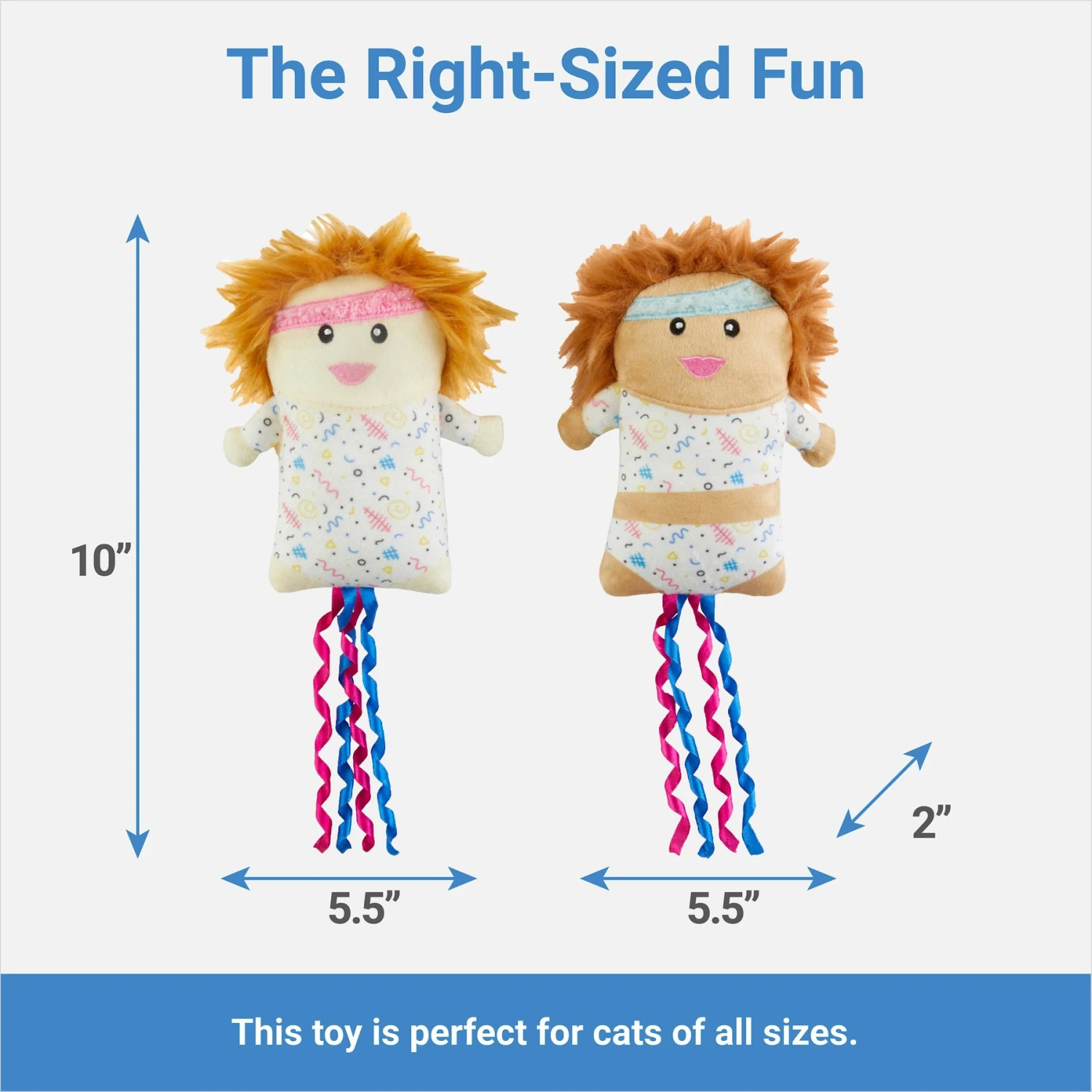 Frisco Dance Girls Plush Kicker Cat Toy With Catnip, 2 Count 4 Frisco Dance Girls Plush Kicker Cat Toy With Catnip, 2 Count - Image 2