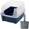 Frisco Plastic Litter Scooper With Caddy & IRIS USA Open Top Litter Box With Scatter Shield -Pet Cat Store 298166 MAIN. AC SS1800 V1623198146