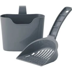 Frisco Plastic Litter Scooper With Caddy & IRIS USA Open Top Litter Box With Scatter Shield -Pet Cat Store 298166 PT2. AC SS1800 V1623196049