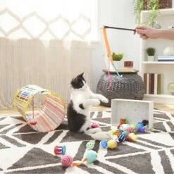 Sheba Meaty Tender Sticks Salmon Flavored Soft Adult Cat Treats & Frisco Plush, Teaser, Ball & Tunnel Variety Pack Cat Toy With Catnip -Pet Cat Store 298508 PT4. AC SS1800 V1623202064