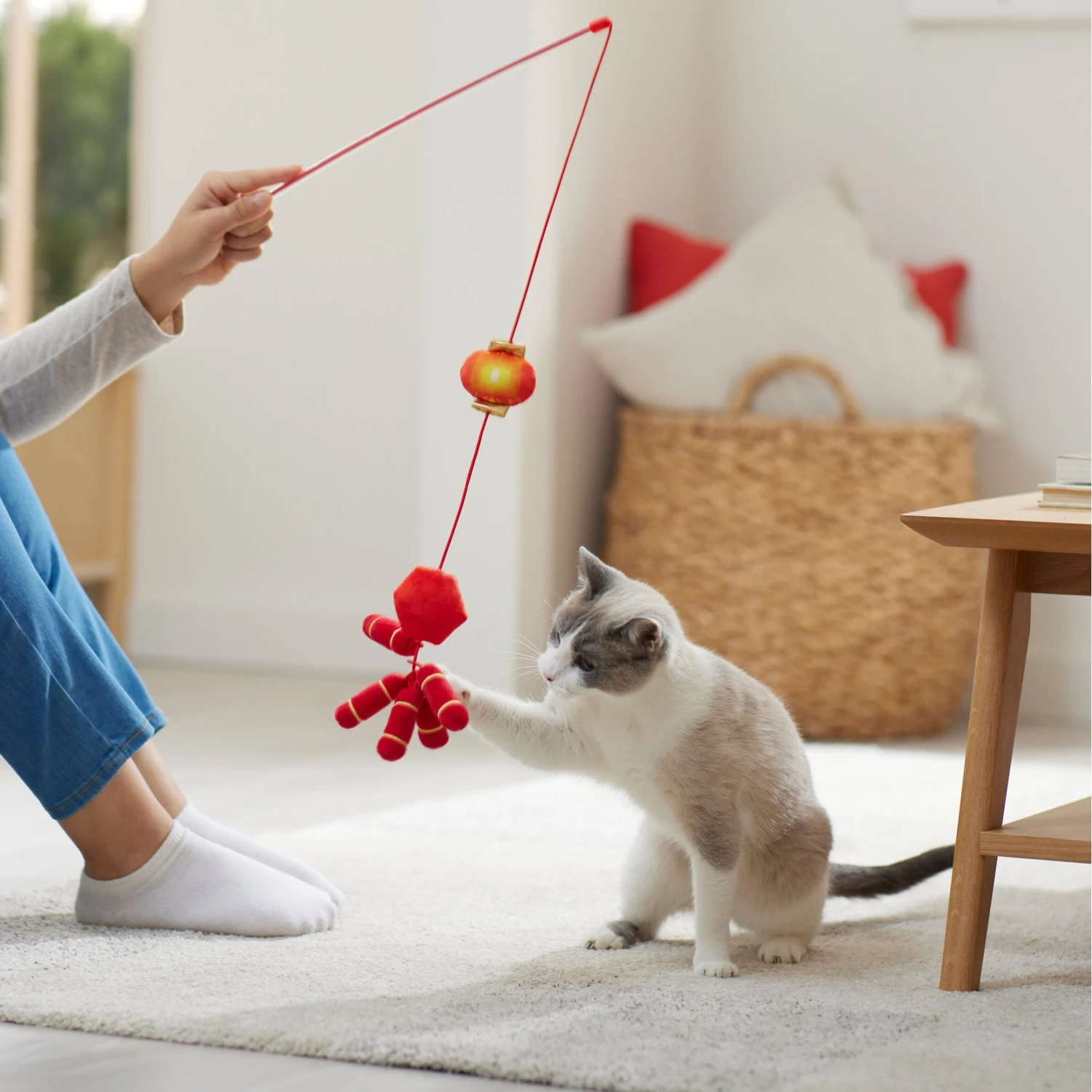 Frisco Lunar New Year Firecracker & Lantern Teaser Cat Toy With Catnip 5 Frisco Lunar New Year Firecracker & Lantern Teaser Cat Toy With Catnip - Image 3