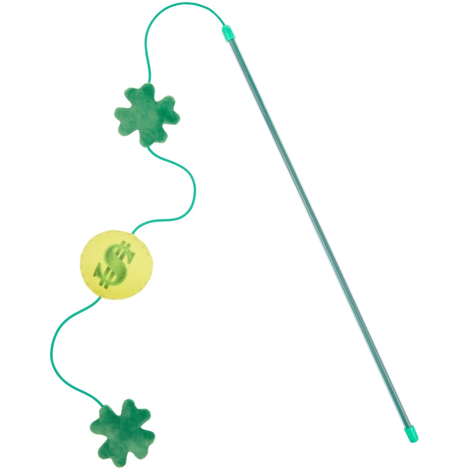 Frisco St. Patrick's Shamrock Teaser Wand Cat Toy With Catnip 3 Frisco St. Patrick's Shamrock Teaser Wand Cat Toy With Catnip