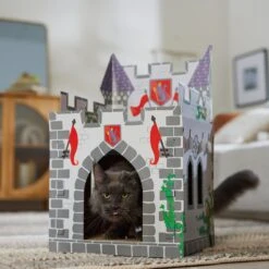 Frisco Castle Cardboard Cat House, 2-Story -Pet Cat Store 308822 PT4. AC SS1800 V1688677261