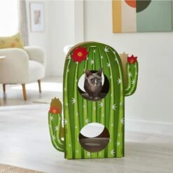 Frisco Cactus Cardboard Cat House, 2-Story -Pet Cat Store 317725 PT3. AC SS1800 V1642099098