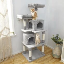 Frisco 61-in Faux Fur Cat Tree & Condo & Frisco 38-in Cat Tree With Condo, Top Perch & Toy -Pet Cat Store 318964 PT4. AC SS1800 V1630365995