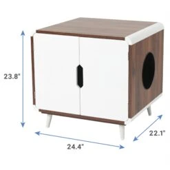 Frisco Mid-Century Modern Side Table Cat Litter Box Cover -Pet Cat Store 334645 PT2. AC SS1800 V1653488914