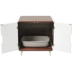 Frisco Mid-Century Modern Side Table Cat Litter Box Cover -Pet Cat Store 334645 PT3. AC SS1800 V1653422262