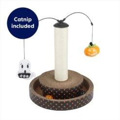 Frisco Halloween Pumpkin And Ghost Interactive Scratcher Cat Toy With Catnip -Pet Cat Store 344074 PT2. AC SS1800 V1657657033