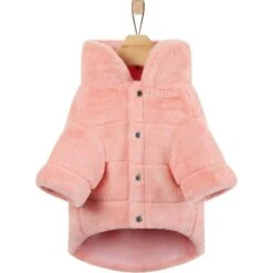 Frisco Lightweight Faux Fur Pink Puffer Dog & Cat Coat -Pet Cat Store 353869 PT5. AC SS1800 V1659726716