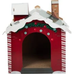 Frisco Holiday Santa's Workshop Cardboard Cat House -Pet Cat Store 360881 PT2. AC SS1800 V1661890134