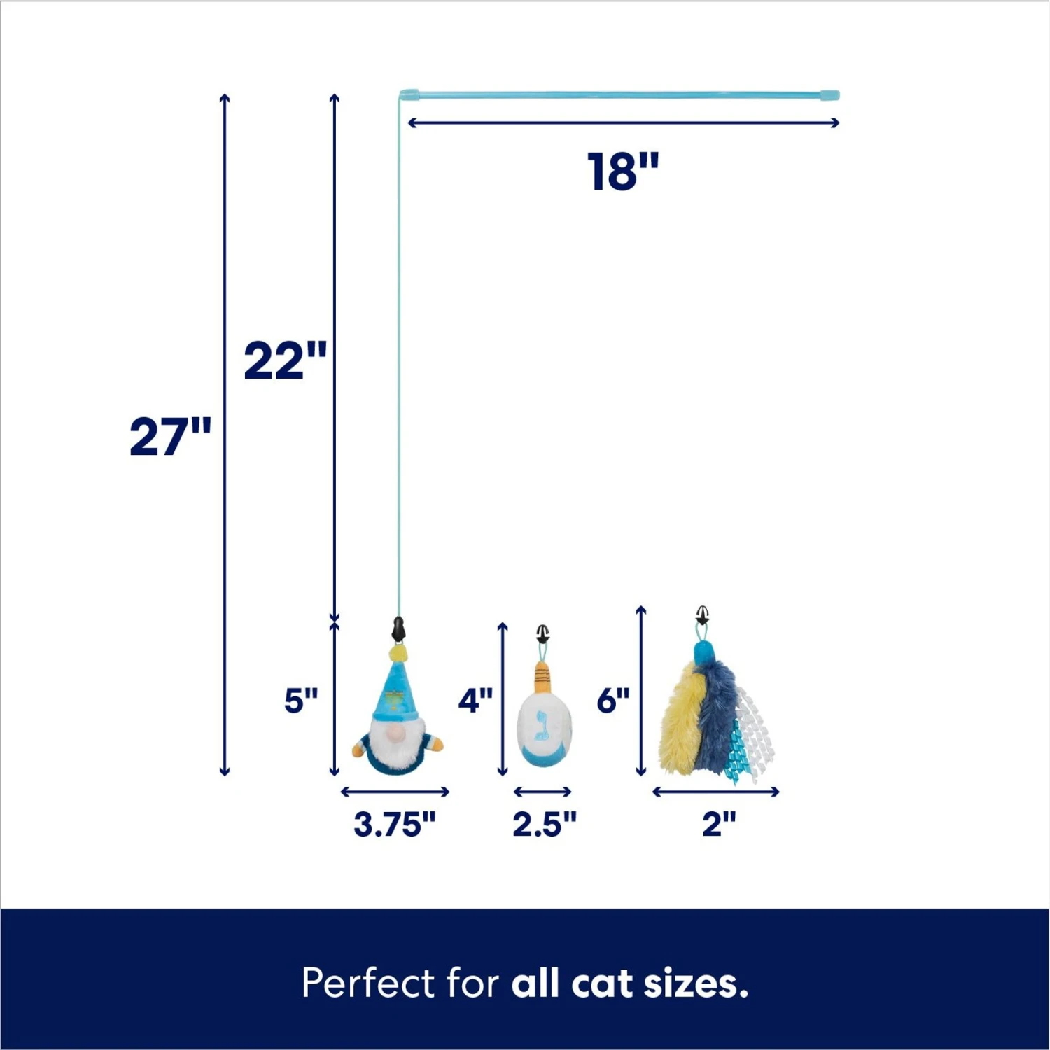 Frisco Hanukkah Interchangeable Teaser Wand Cat Toy With Catnip 4 Frisco Hanukkah Interchangeable Teaser Wand Cat Toy With Catnip - Image 2