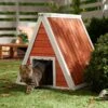 Frisco Outdoor Wooden A-Frame Cat House -Pet Cat Store 361001 MAIN. AC SS1800 V1659972526