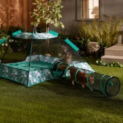 Frisco Mesh Outdoor Pop-up Cat Playpen Tent & Tunnel -Pet Cat Store 371209 PT6. AC SS1800 V1663094504