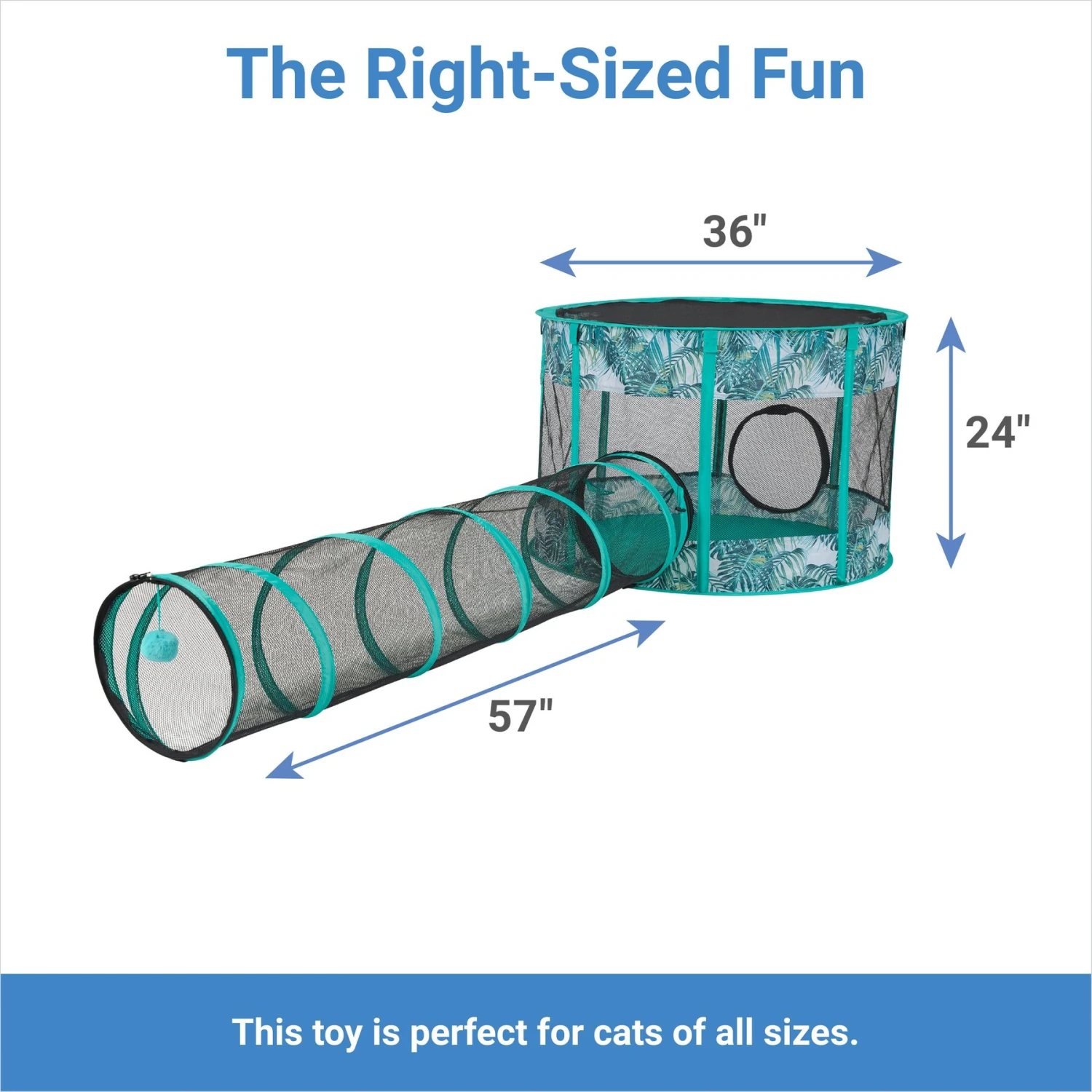 Frisco Mesh Outdoor Extra Wide Pop-up Cat Playpen & Tunnel 4 Frisco Mesh Outdoor Extra Wide Pop-up Cat Playpen & Tunnel - Image 2