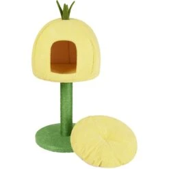 Frisco Pineapple 33.5" Plush Cat Scratching Post And Condo -Pet Cat Store 371361 PT3. AC SS1800 V1664373498